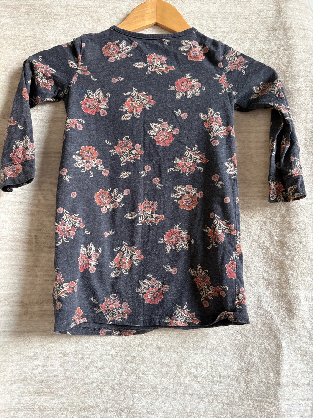 Girls Long Sleeve Floral Grey Dress with Pocket Zippers by Old Navy Size 5T - Picture 2 of 7